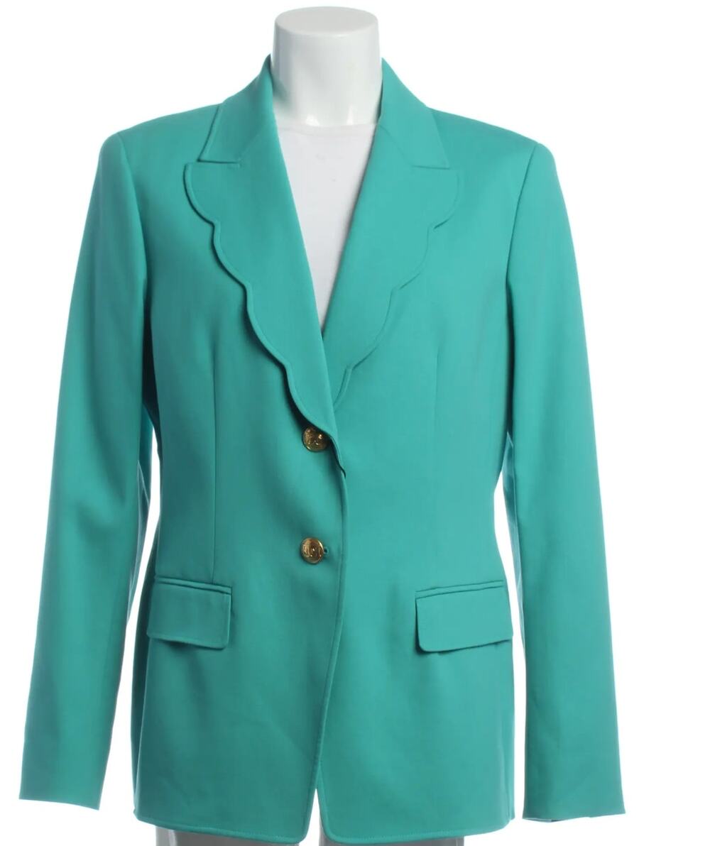 NWOT ESCADA turquoise single blazer Size 40